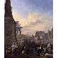 Johannes Lingelbach (Frankfurt 1622 - Amsterdam 1674)
Scena di mercato a Piazza del Popolo
Olio su tela, cm 77x66
Firmato