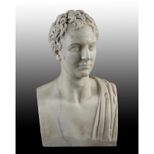 <p>Pompeo Marchesi (Saltrio 1783 - Milano 1858), "Busto virile", scultura in marmo, altezza cm 58. Firmata e datata al retro: P. Marchesi all'amico f. 1820</p> <i>Antichità Giglio</i>